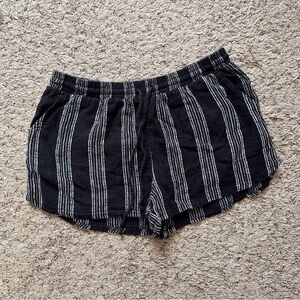 Universal Thread Linen Striped Black and White Women's Casual Summer Shorts Sz M